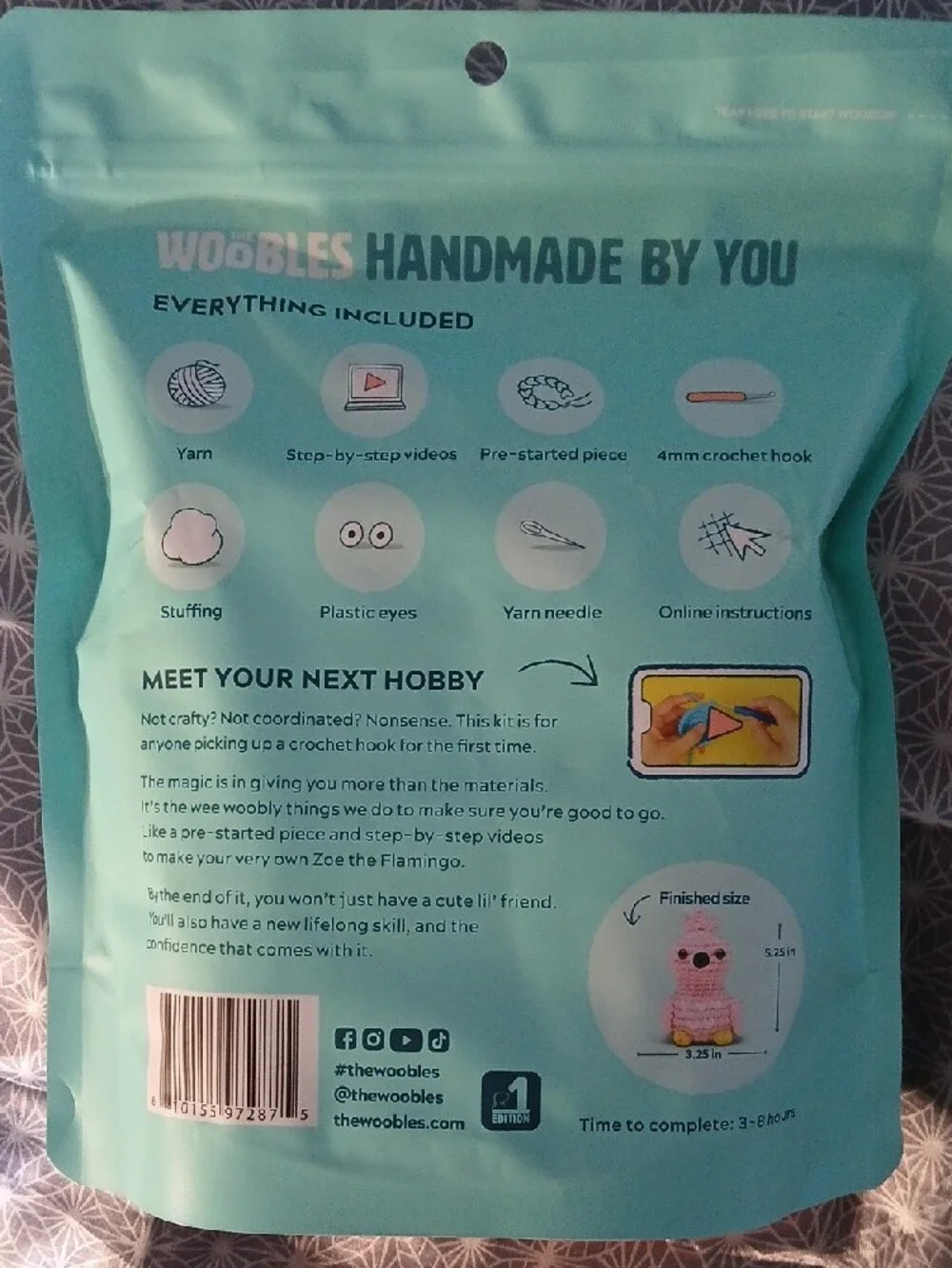 The Woobles Zoe the Flamingo Crochet Kit - Pink